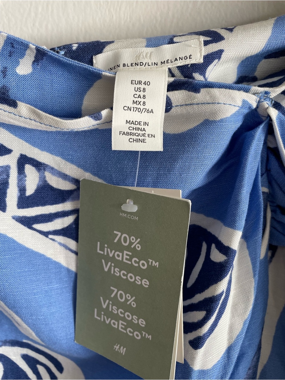 H&M linen blend faux wrap skirt tropical summer vacation beach Greece 8 - Picture 5 of 5